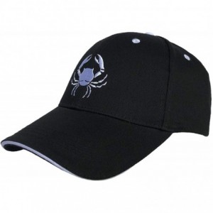 Baseball Caps 100% Cotton Baseball Cap Zodiac Embroidery One Size Fits All for Men and Women - Cancer/White - C918RRNQ6QS $28.39