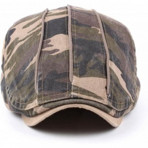 Newsboy Caps Men's Cotton Beret Camo Old Style Newsboy Hunting Hat Ivy Gatsb Cap - Khaki - CB18D8CTX3E $22.32