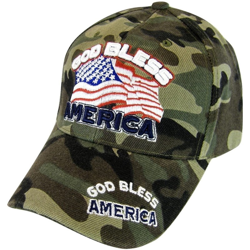 Baseball Caps God Bless America USA Patriotic Men's Adjustable Baseball Cap - Camouflage - C7186025H9C $20.82