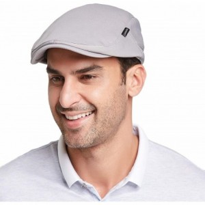 Newsboy Caps Men's Newsboy Caps with Satin Lining - Gray - Fit for 7 - 7 1/4 - C618YH2M4RL $25.14