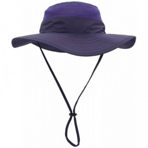 Sun Hats Men's Sun Hat UPF 50+ Wide Brim Bucket Hat Windproof Fishing Hats - Deep Purple - C5196IZO2R3 $31.19