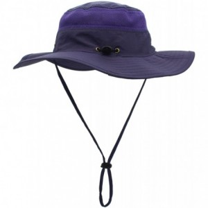 Sun Hats Men's Sun Hat UPF 50+ Wide Brim Bucket Hat Windproof Fishing Hats - Deep Purple - C5196IZO2R3 $28.11