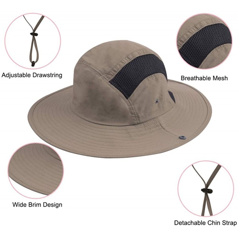 Outdoor Sun Hat for Men/Women UV Protection Wide Brim Beach Boonie Hat ...