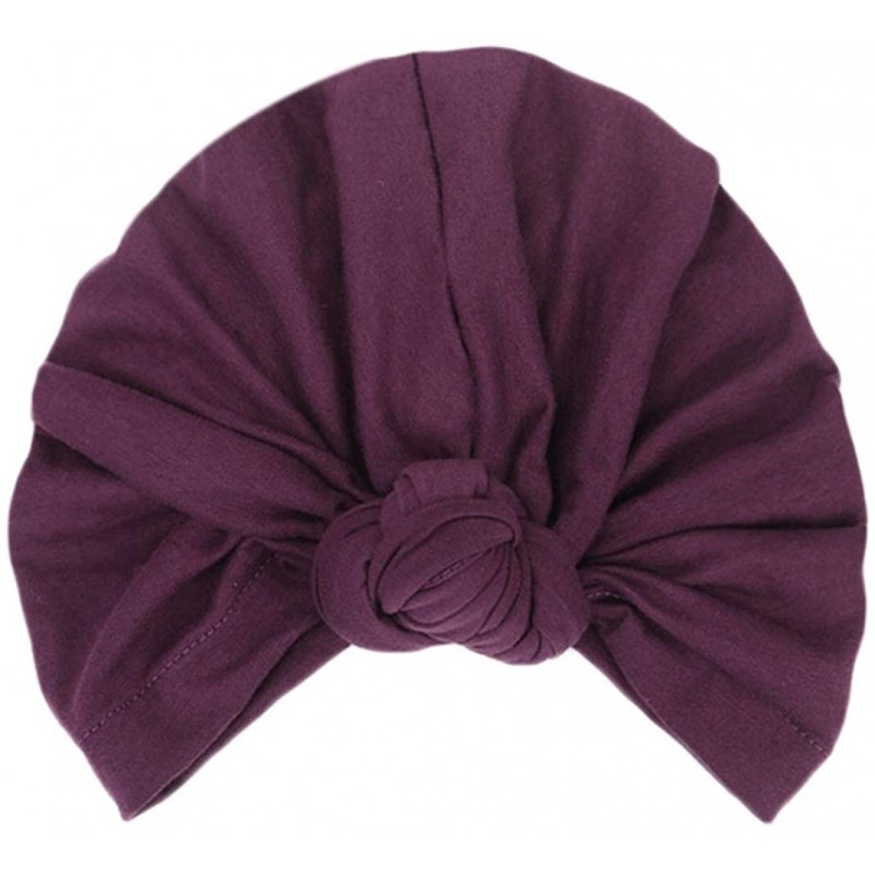 Skullies & Beanies Fashion Women Warm Knit Crochet Ski Hat Boho Braided Turban Headdress Cap - Purple - CI18H2268YG $17.53