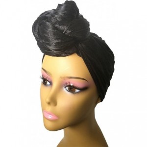 Headbands Head Wrap Scarf Turban - Long Black Head Scarf Wrap Turban Hair Scarf Tie Color Headband 1 or 2 Set - 4b Black - CJ...