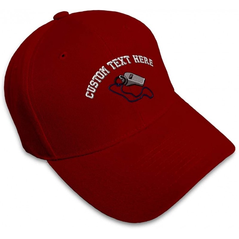 Baseball Caps Custom Baseball Cap Referee Whistle B Embroidery Dad Hats for Men & Women - Burgundy - CB18SDLZWDT $37.61