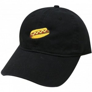 Baseball Caps Hotdog Cotton Baseball Dad Caps - Black - CQ12LQ2GBC3 $24.76