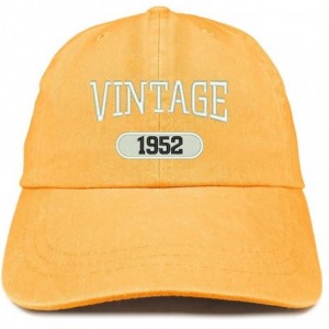 Baseball Caps Vintage 1952 Embroidered 68th Birthday Soft Crown Washed Cotton Cap - Mango - CL180WWC6NS $32.76