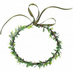 Headbands Christmas Wedding Flower Crown Boho Bridal Flower Wreath Babies Breath Hair Crown Headpiece - Green - C418IC4GDR4 $...