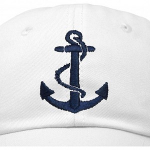 Baseball Caps Anchor Hat Sailing Baseball Cap Women Beach Gift Boating Yacht - White - CP18WHA08ZC $23.24