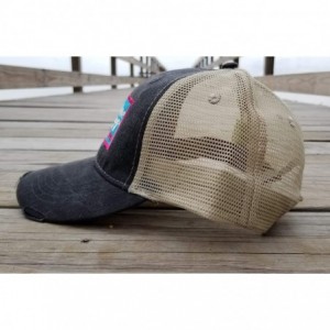 Baseball Caps Sunshine and Beer That's Why I'm Here- Square Patch Work- Distressed Black Trucker Hat - CQ18N85MQ89 $33.03