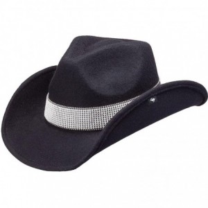 Cowboy Hats Women's Darrel Felt Cowgirl Hat Black One Size - C411FA0H9IR $98.77