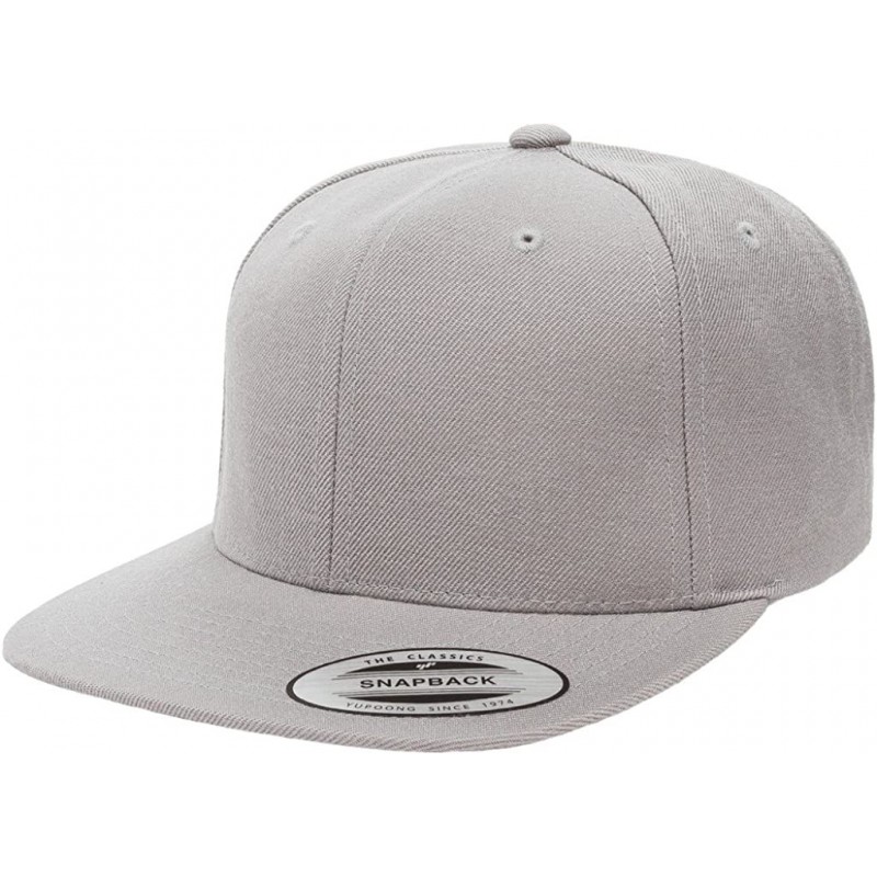 Baseball Caps Classic Wool Snapback with Green Undervisor Yupoong 6089 M/T - Silver - CP12LC2MAAH $22.44