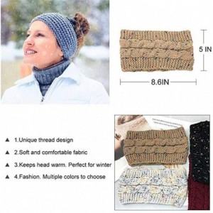 Cold Weather Headbands Womens Winter Warm Beanie Headband Skiing Cable Knit Cap Ear Warmer Headbands - A-khaki - C118LZMATYC ...