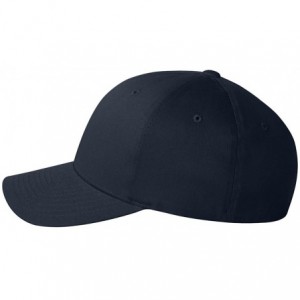 Baseball Caps Brushed Cotton Twill Mid Profile Velcro Cap - Navy - C211H6C2ZNR $20.17