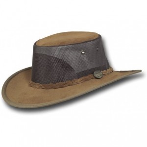 Sun Hats Foldaway Cooler Leather Hat - Item 1068 - Hickory - C311BHMN6PD $88.32