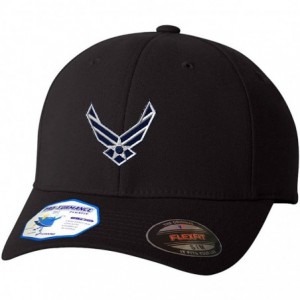 Baseball Caps Air Force Emblem Flexfit Adult Pro-Formance Hat Black Large/X-Large - C5184SW92RI $40.21
