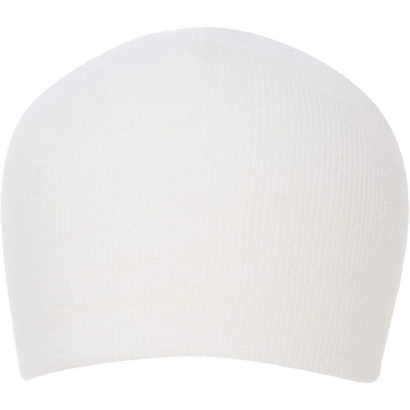 Skullies & Beanies 100% Soft Acrylic Solid Color Beanie Winter Hat - Skull Knit Cap - Made in USA - White - C4187IYMMGD $55.04