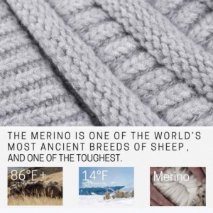 Skullies & Beanies Knit Hat Scarf Set - Merino Wool Winter Warm Beanie Circle Loop Scarves - Hat - Gray - C918IHAZ5U0 $34.91