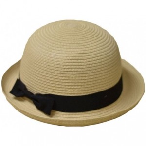 Sun Hats Bowknot Straw Summer Bowler Hat Sun Cap Hat for Ladies Womens - Beige Kids - C312FU5C9S7 $26.97