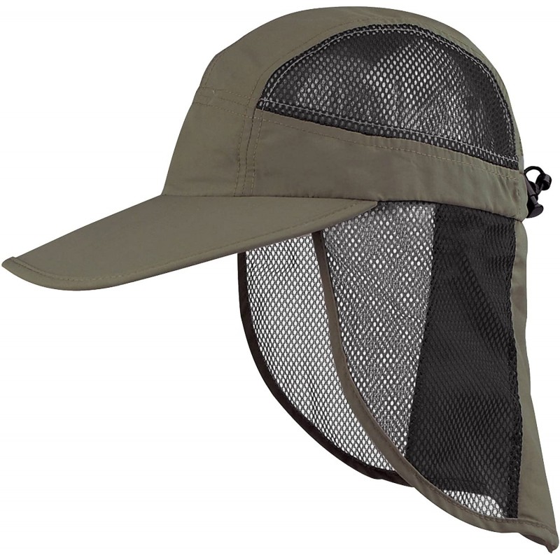 Baseball Caps Outdoor UV Cap with Mesh Flap and Sides - Olive - CS11LV4H44V $27.94