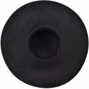 Sun Hats 6.7" Womens Church Kentucky Derby Wide Brim Straw Summer Floppy Sun Hat A330 - All Black - CA12FITW6HT $32.64