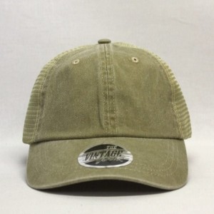 Baseball Caps Vintage Washed Cotton Soft Mesh Adjustable Baseball Cap - Khaki - CG180E58YEC $19.23