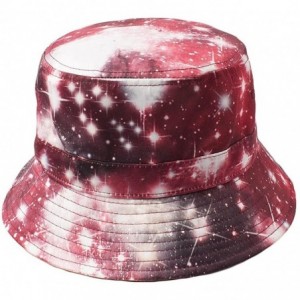 Bucket Hats Bucket Hat One Size for Unisex Multi Style Hawaiian Flower/Galaxy/American - Gx/Red - CN11AIO03ID $20.15