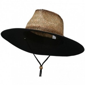 Sun Hats Stained Straw Braid Lifeguard Hat - Black - C311WTIXT5B $98.21