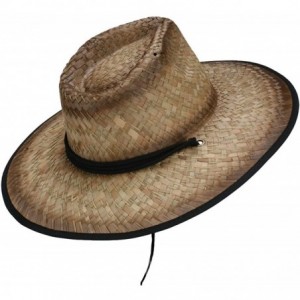 Sun Hats Stained Straw Braid Lifeguard Hat - Black - C311WTIXT5B $82.40