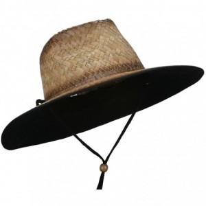 Sun Hats Stained Straw Braid Lifeguard Hat - Black - C311WTIXT5B $82.40