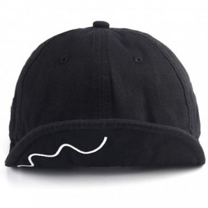 Baseball Caps Baseball Cap Cute Pig Embroideried Short Bill Snapback Caps Flat to Full Flip Brim Hat - Pg01-black - CD18SLYMT...