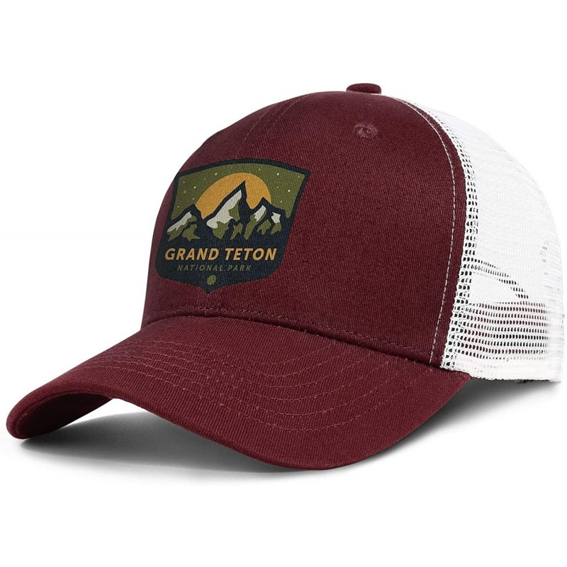 Baseball Caps Grand Teton National Park Mesh Baseball Snapback Cap Novelty Trucker Dad Hat - Grand Teton National - CZ18UW2GT...