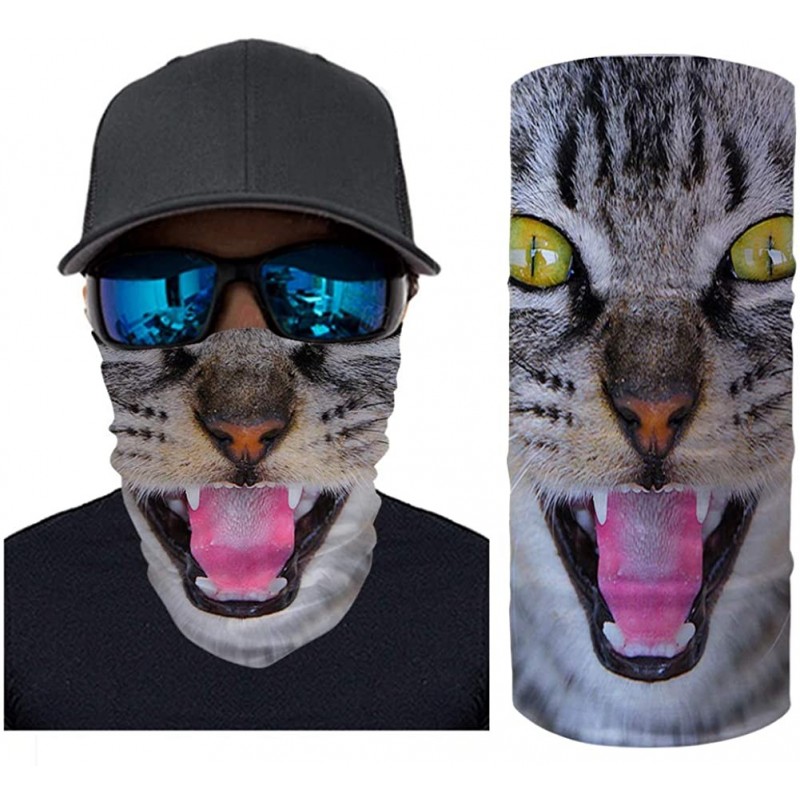 Balaclavas Cool 3D Animal Print Bandana Neck Gaiter Scarf Dust Wind Balaclava Headband for Men Women - Happy Cat - CX197ZXGW6...