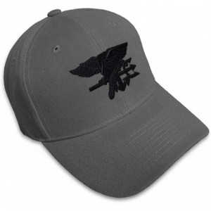 Baseball Caps Custom Baseball Cap Navy Seal Black Logo Embroidery Dad Hats for Men & Women - Dark Grey - CY18SI5G945 $32.38