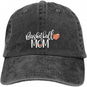 Baseball Caps Basketball Mom Custom Vintage Cute Men & Women Adjustable Denim Dad Hat Cotton Baseball Cap Black - Black - CY1...