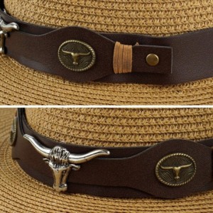 Sun Hats Summer Fedora Straw Panama Hat Roll up Straw Beach Sun Hat Sun Protection UPF50+ - B-khaki - CL18UQROUQZ $30.88