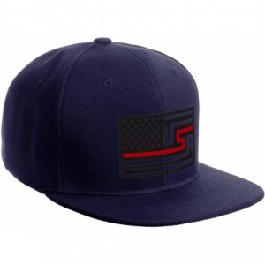 Baseball Caps USA Redesign Flag Thin Blue Red Line Support American Servicemen Snapback Hat - Thin Red Line - Navy Cap - CF18...