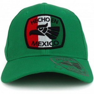 Baseball Caps Hecho en Mexico Eagle Embroidered Square Patch Baseball Cap - Kelly Green - CS18OIHW875 $20.86