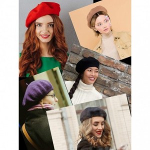 Berets French Style Lightweight Casual Classic Solid Color Wool Beret - Heather Camel - CJ18H9OE99C $24.11