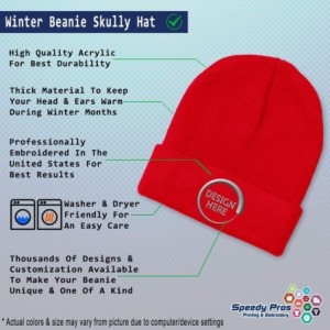Skullies & Beanies Custom Beanie for Men & Women Just Married Newlywed Embroidery Skull Cap Hat - Red - C518ZS3AD9C $33.39