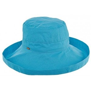 Sun Hats Women's Cotton Hat with Inner Drawstring and Upf 50+ Rating - Turquoise - CF1130G37ET $55.90
