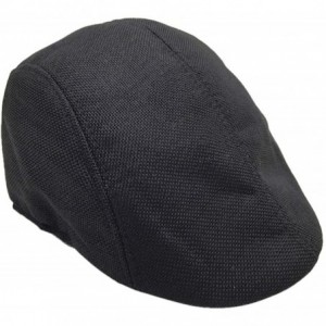 Skullies & Beanies Men Summer Visor Hat Sun Hat Mesh Running Sport Casual Breathable Beret Flat Cap - Black - CN18HXSCT6D $18.14