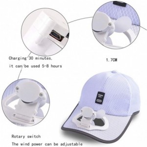Skullies & Beanies Novel Baseball Caps with USB Chargable Fan Cool Enjoy Breathable Fabric Unisex Camping Hiking Peaked Fan H...