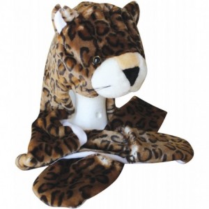Skullies & Beanies Plush Faux Fur Animal Critter Hat Cap - Soft Warm Winter Headwear (Wolf) - Long Leopard - CE11QQCYIIX $22.55