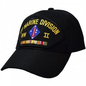 Baseball Caps 1st Marine Division World War II Veteran Cap Black - C9126ZODC6F $45.11
