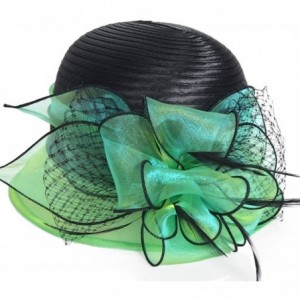 Sun Hats Sweet Cute Cloche Oaks Church Dress Bowler Derby Wedding Hat Party S606-A - Green - C217Y4XOHHG $54.27