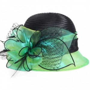 Sun Hats Sweet Cute Cloche Oaks Church Dress Bowler Derby Wedding Hat Party S606-A - Green - C217Y4XOHHG $45.83