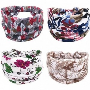 Headbands Knotted Headbands Stretch Headwrap - 4Pack-9 special printed floral design cute headbands - CU18UTCIGSO $34.99