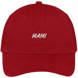 Baseball Caps Mami Embroidered Brushed Cotton Adjustable Cap - Red - CT12N5Q7XPG $33.08